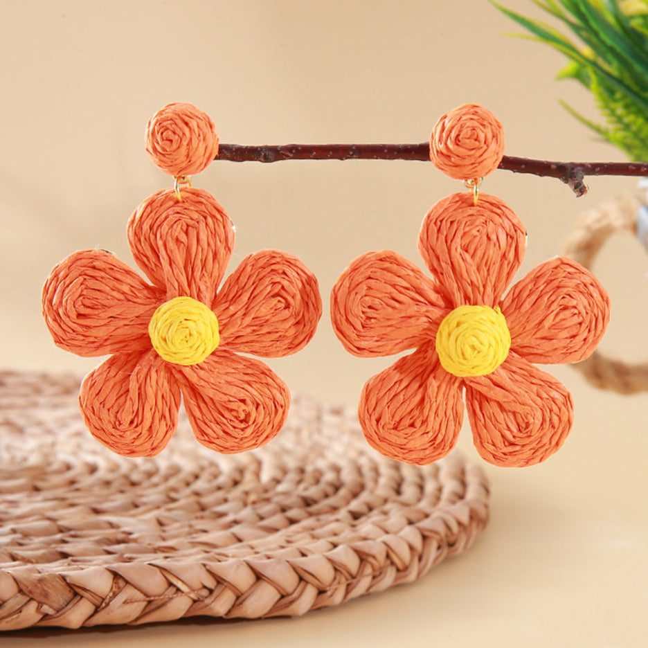 Boho Hand-woven Flower Earrings for Women