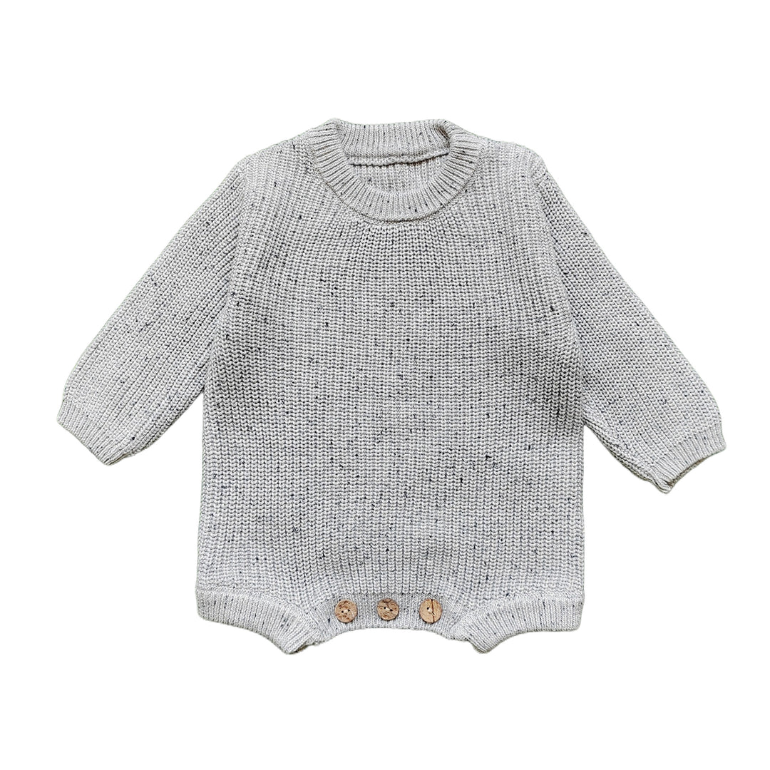 Personalized Hand-Embroidered Knit Baby Romper