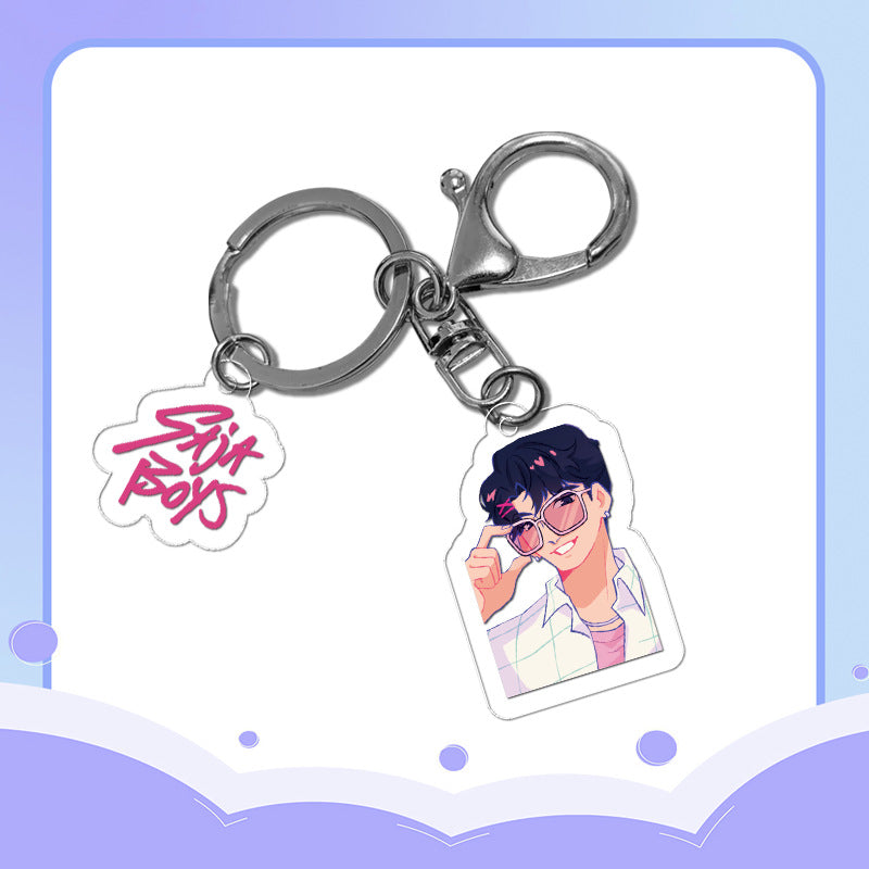 Kpop Demon Hunters Saja boys acrylic mini keychain