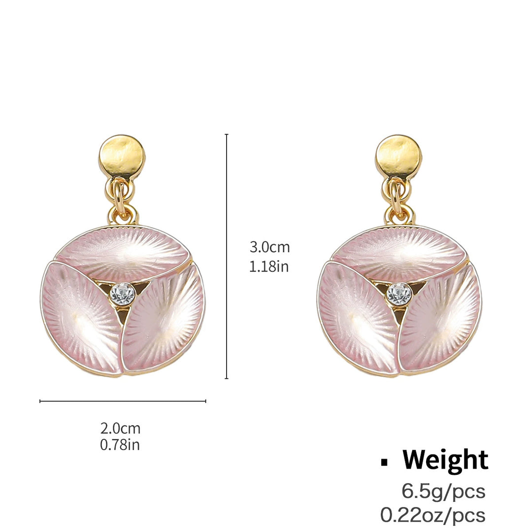 Irregular alloy petal shape colorful Oil drip painted necklace&earring set