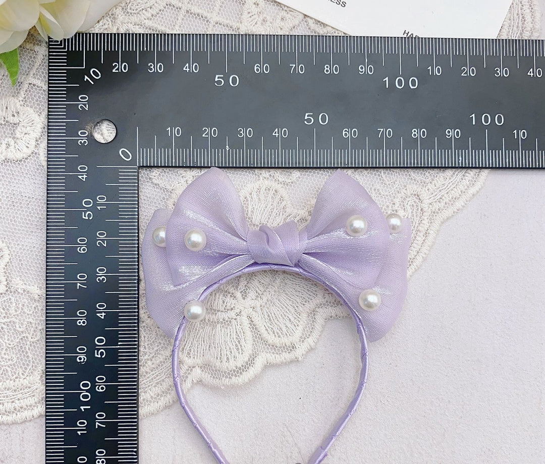 Pearl mesh Bow Headband for labubu