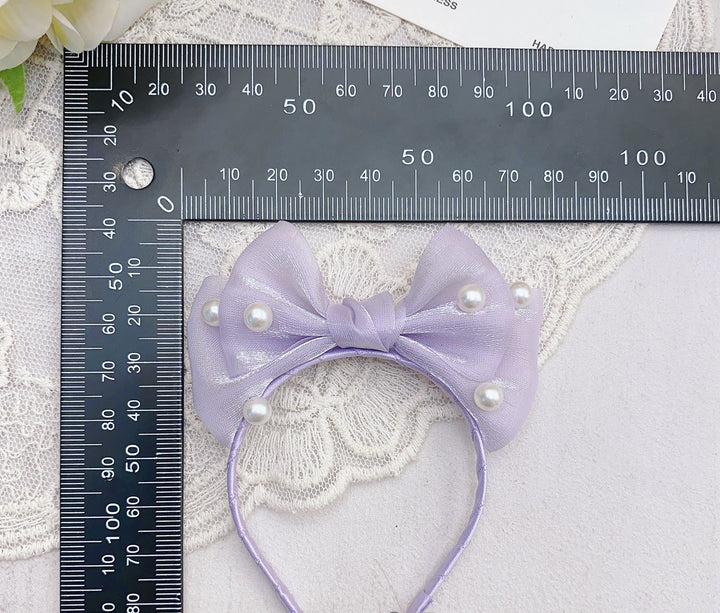 Pearl mesh Bow Headband for labubu