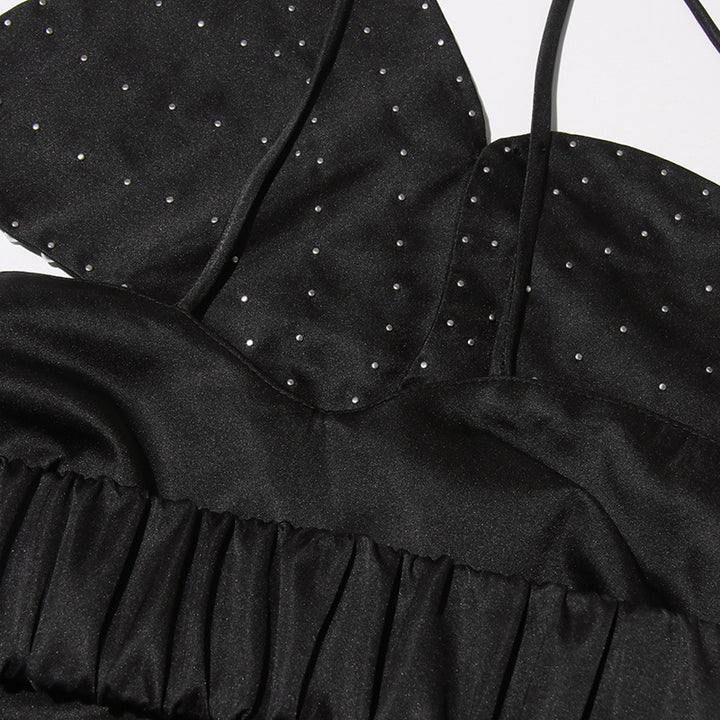 Halter Neck 3D Flower Beaded Pearl Bandeau Top
