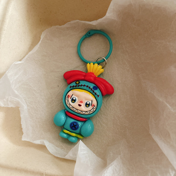 Cross-dressing Labub keychain pendant
