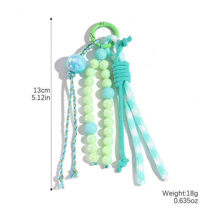 Bow&letter beaded pendant keychain charm gift