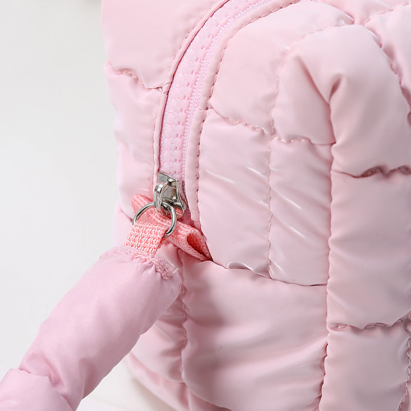 Puffer cosmetic bag portable pillow storage bag