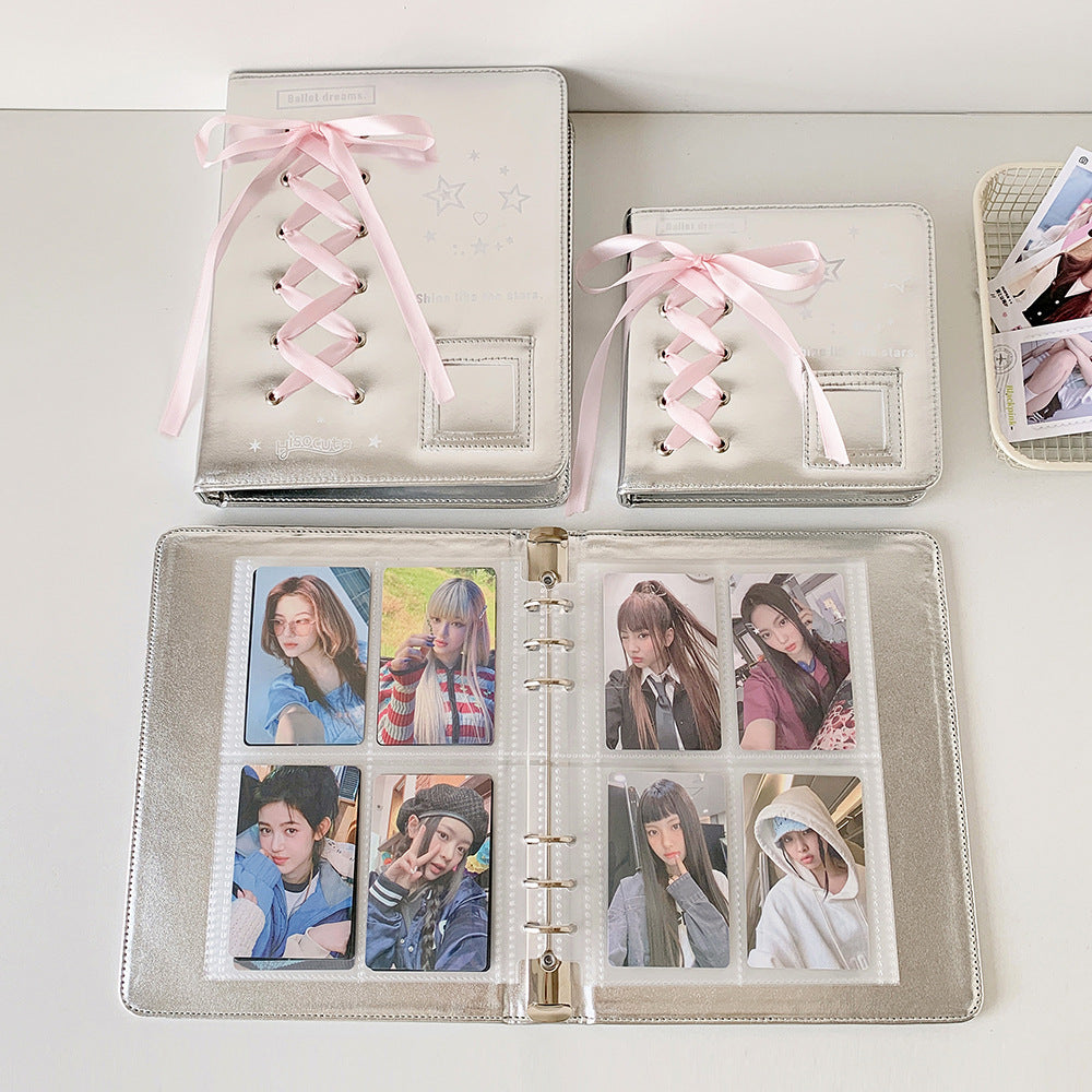 Bow tie silver Photo Card Collection Album Picture Collecting Book