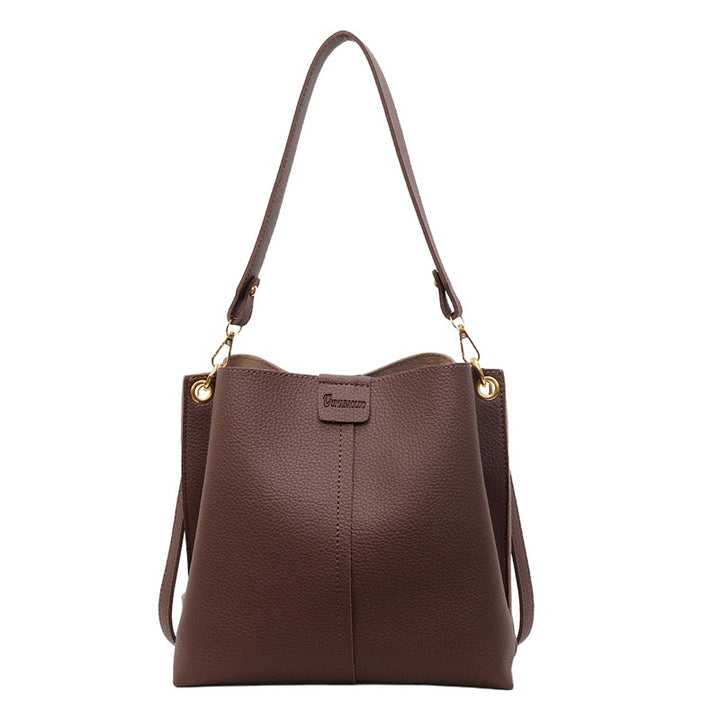 Large-capacity bucket shoulder bag for women