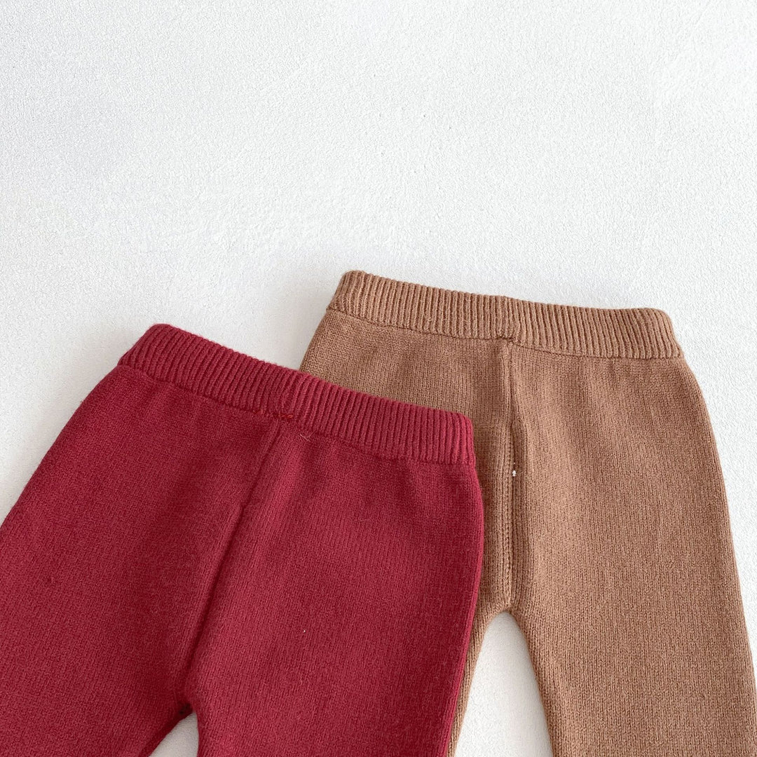 Baby Furry Puppy Pattern Knitted Sweater&Pants 2pcs Set