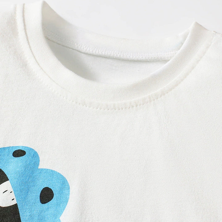 Boys' cotton hippo tee&short set for summer