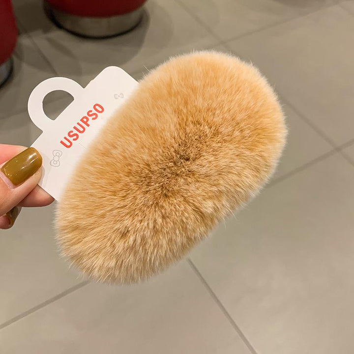 Furry plush hair clip for girls women