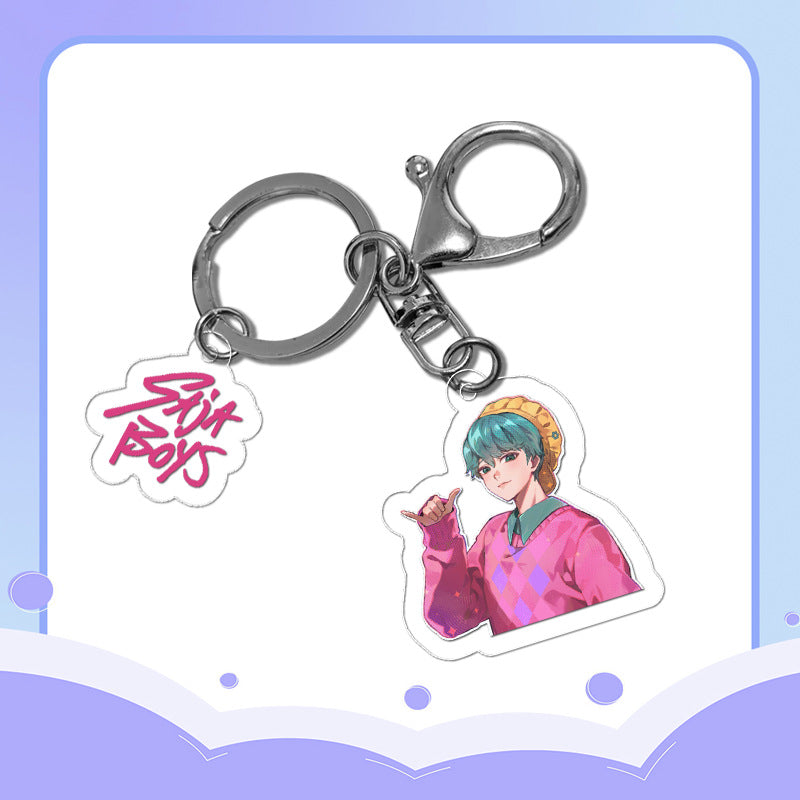 Kpop Demon Hunters Saja boys acrylic mini keychain