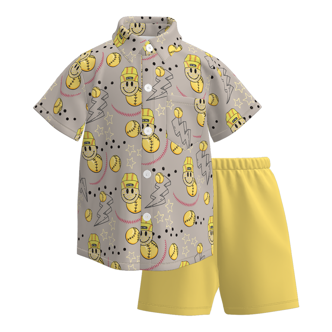 Back to school shirt&short 2pcs set for boys