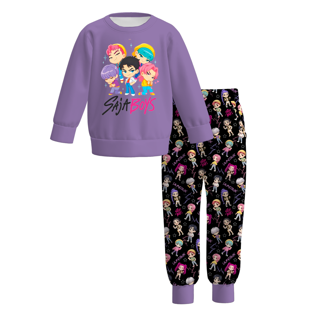 Boys' KDH K-pop inspired SAJA BOYS top&pant 2pcs set