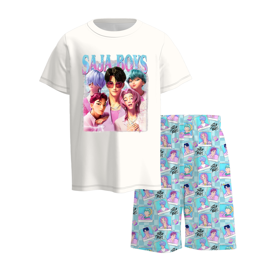 Boys' KDH K-pop inspired SAJA BOYS top&short 2pcs set