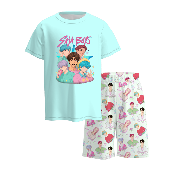 Boys' KDH K-pop inspired SAJA BOYS top&short 2pcs set