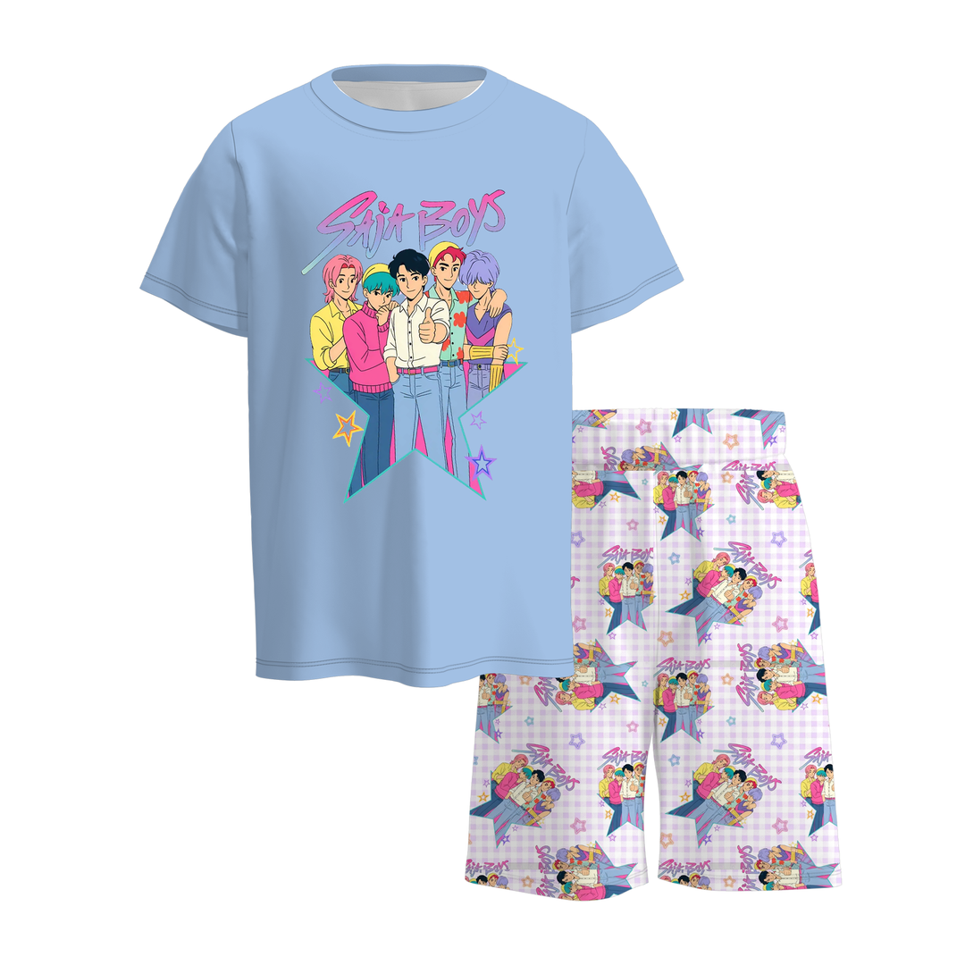 Boys' KDH K-pop inspired SAJA BOYS top&short 2pcs set
