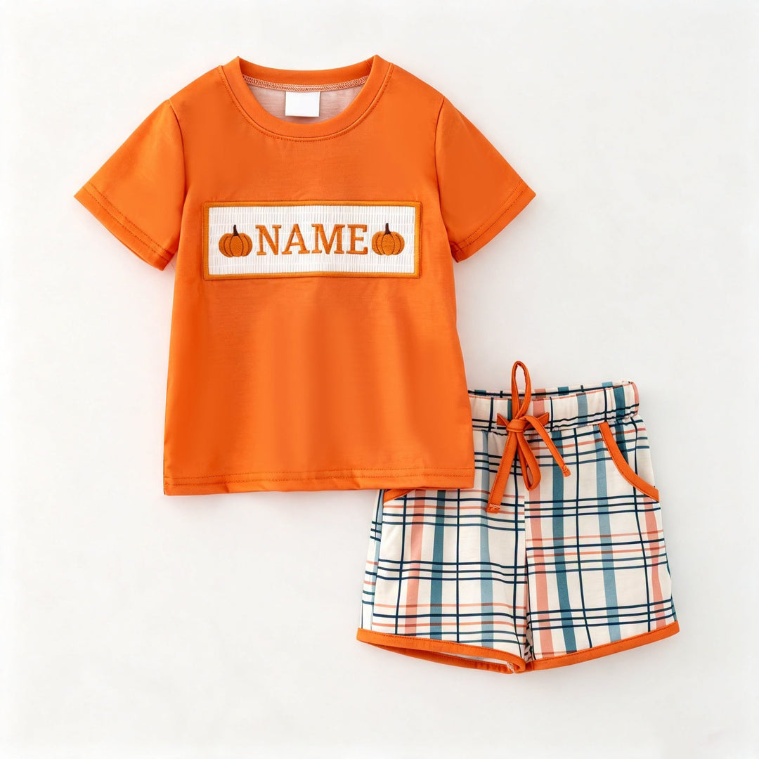 Custom Embroidered Name Girls Halloween Smocked Outfit