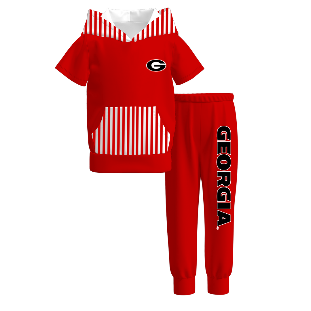 Boys Game Day Football Team Hoodie Top & Pants Outfit