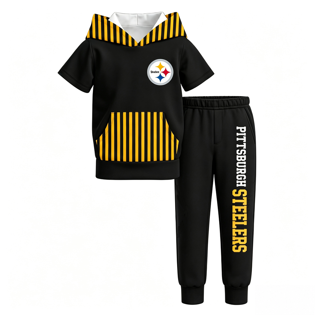 Boys Game Day Football Team Hoodie Top & Pants Outfit