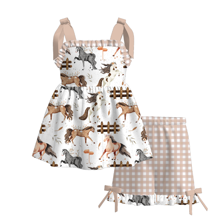 Farm Theme Girls Shorts Set