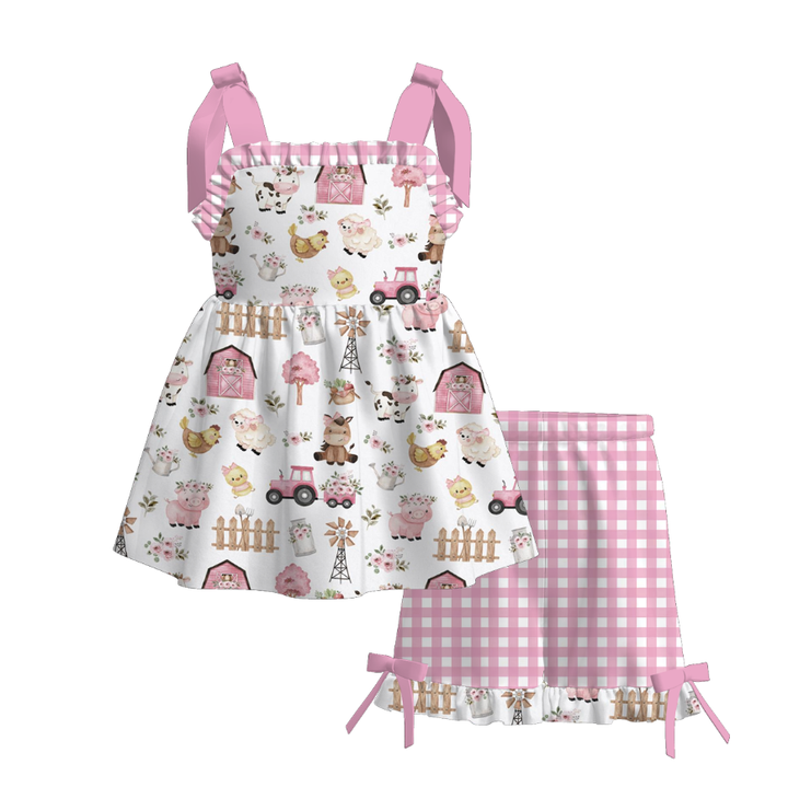 Farm Theme Girls Shorts Set
