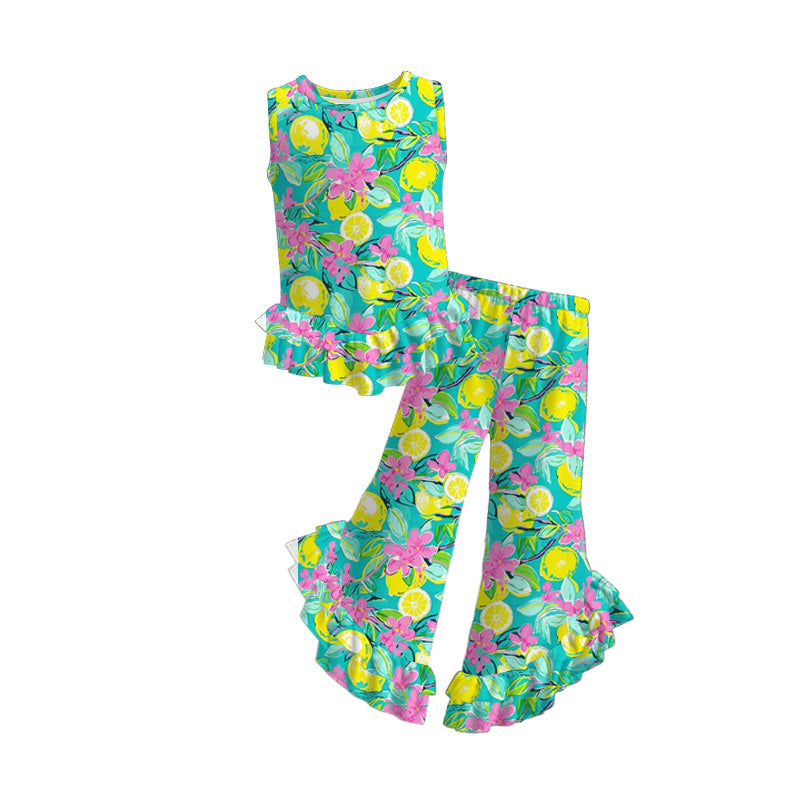 Girls Ruffle Hem Top & Matching Palazzo Pant
