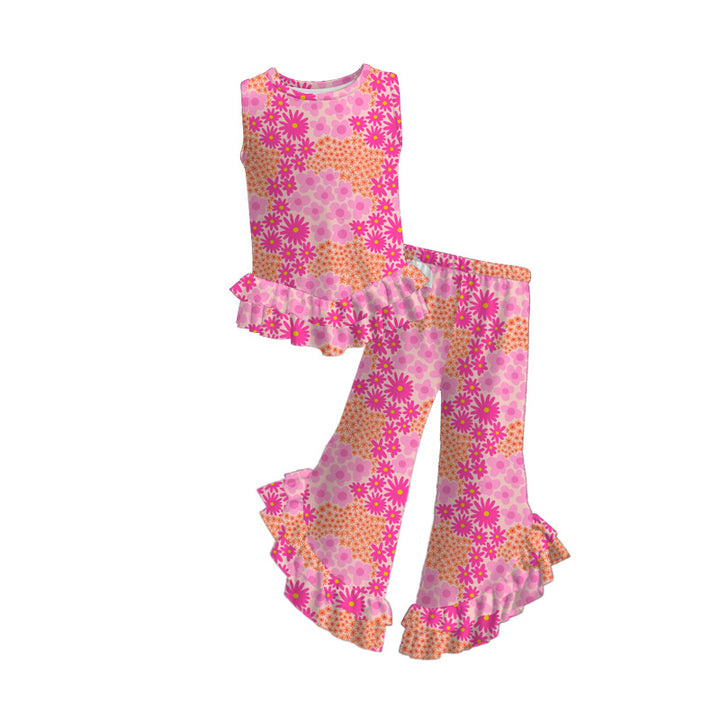 Girls Ruffle Hem Top & Matching Palazzo Pant