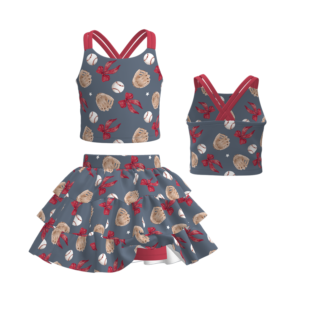 Girls School Ball Sports Theme skirt set
