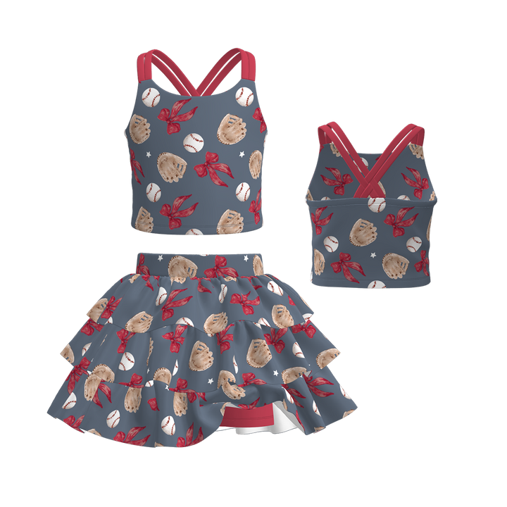 Girls School Ball Sports Theme skirt set