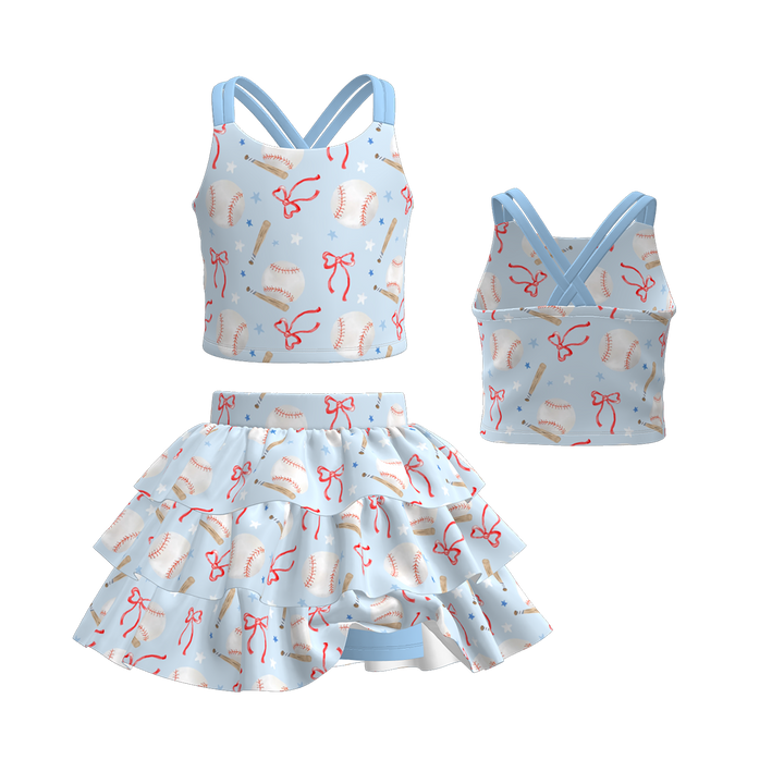 Girls School Ball Sports Theme skirt set