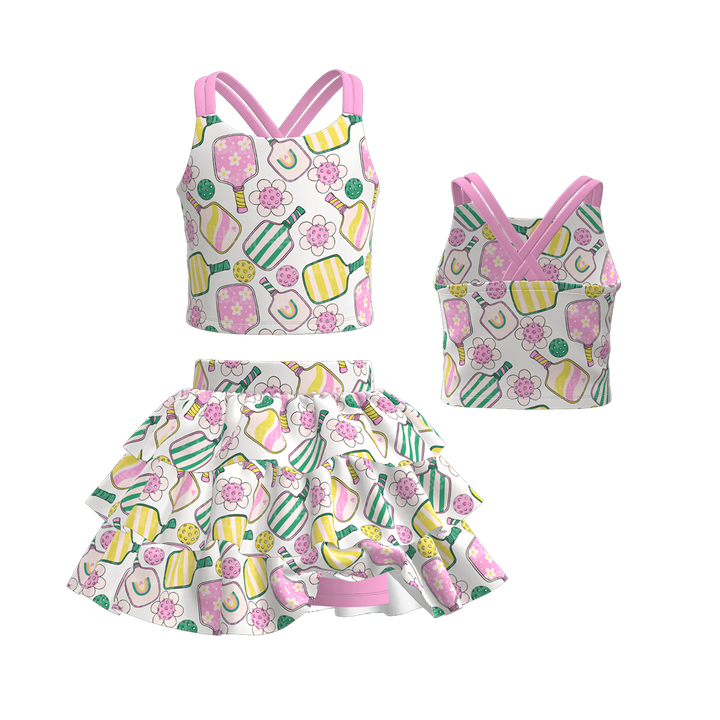 Girls School Ball Sports Theme skirt set