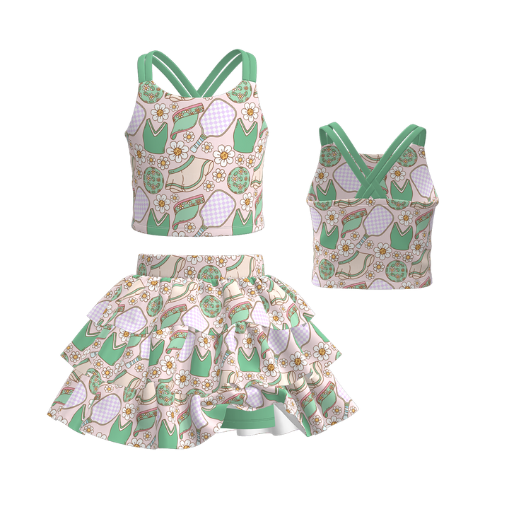 Girls School Ball Sports Theme skirt set