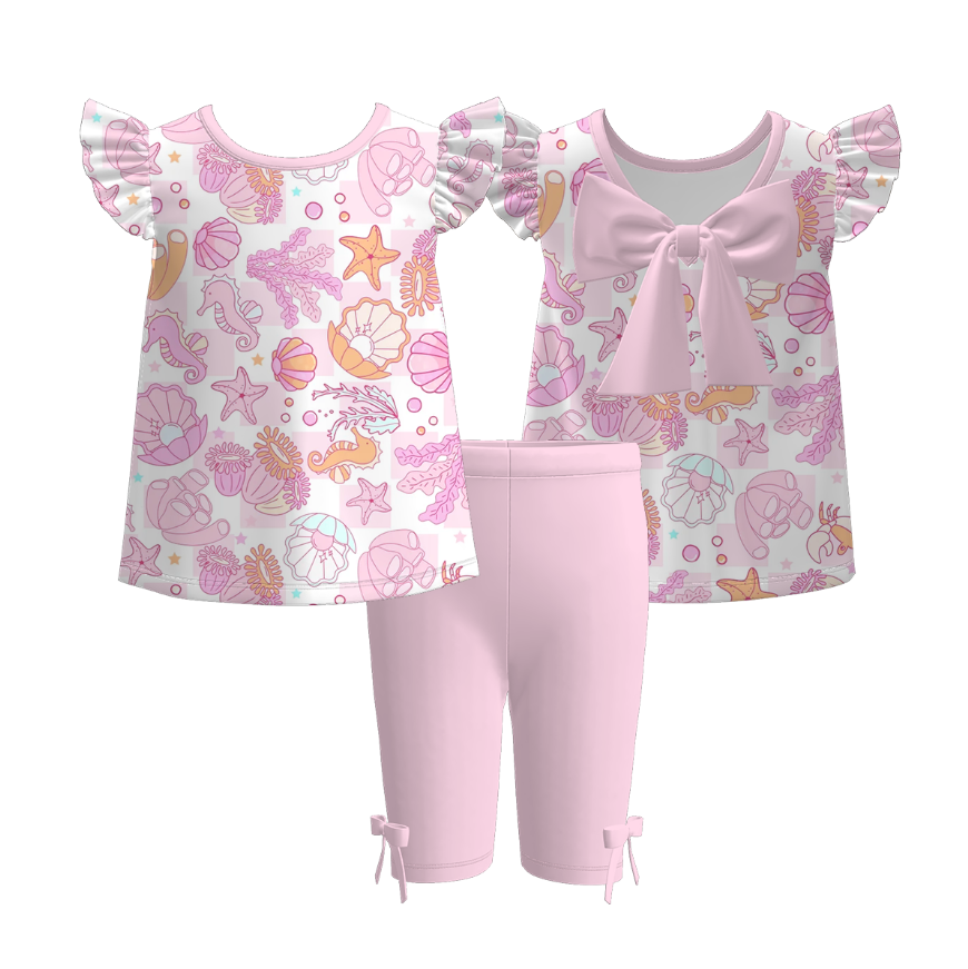 Sea shell coral twirly dress Sisters summer Outfits – Little Trendy