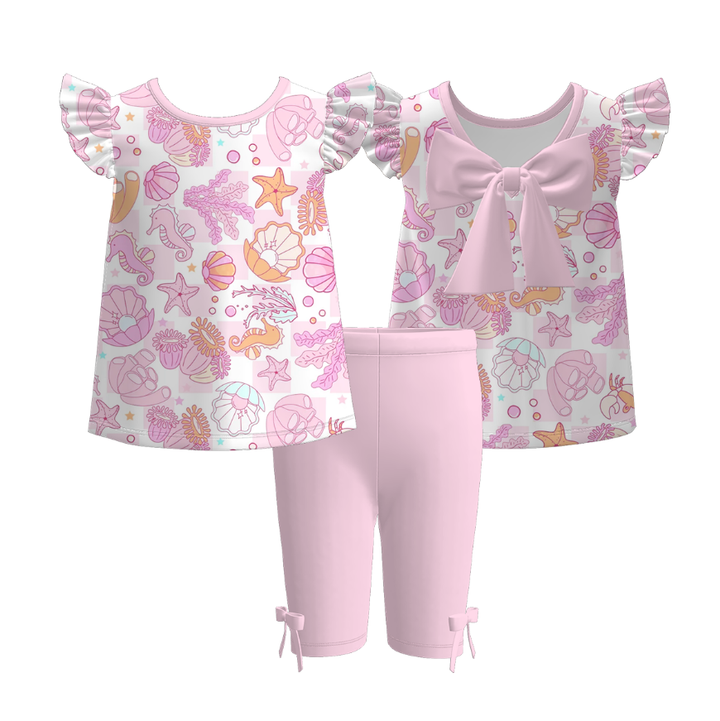 Sea shell coral twirly dress Sisters summer Outfits