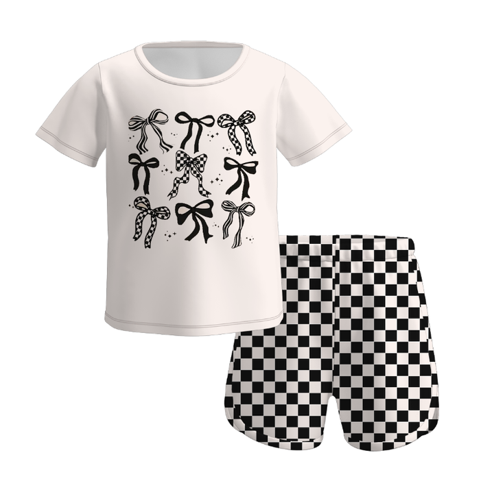 Girls colorful summer T-shirt&short 2pcs set