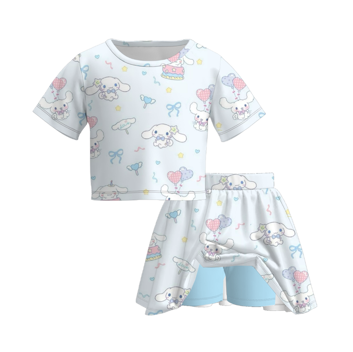 Princess Peach T-shirt&culottes skirt set for girls