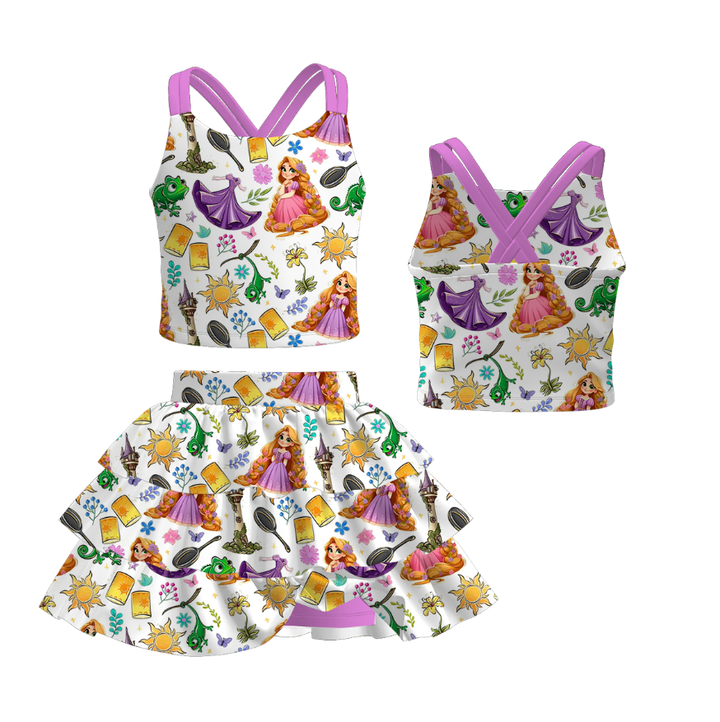 Halloween princess themed tank top&cake skirt set