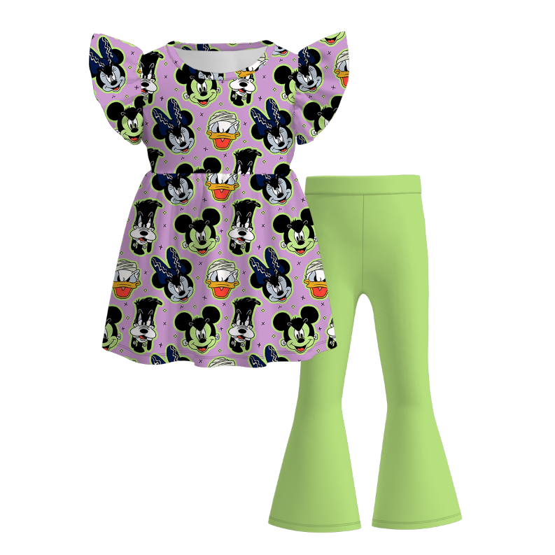 Boo Colorful cute ghost top&leggings set for girls
