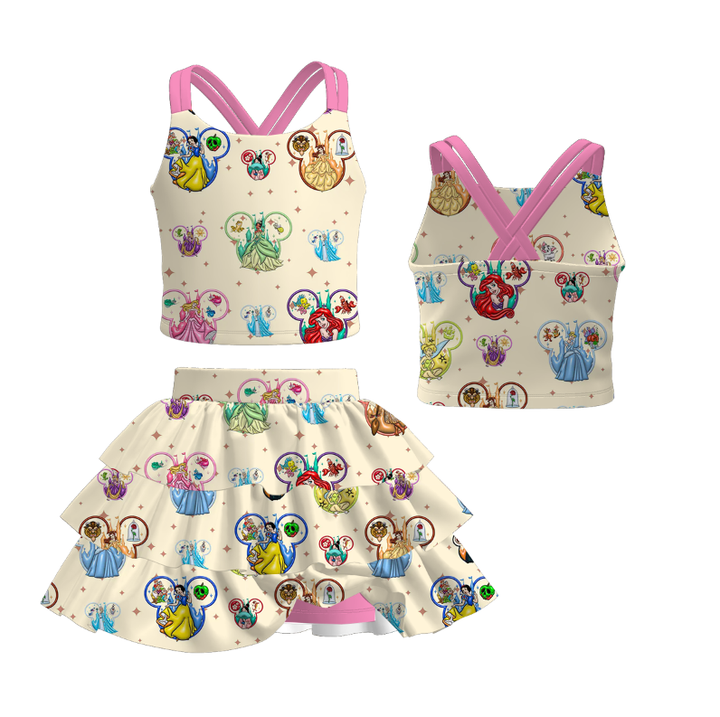Halloween princess themed tank top&cake skirt set