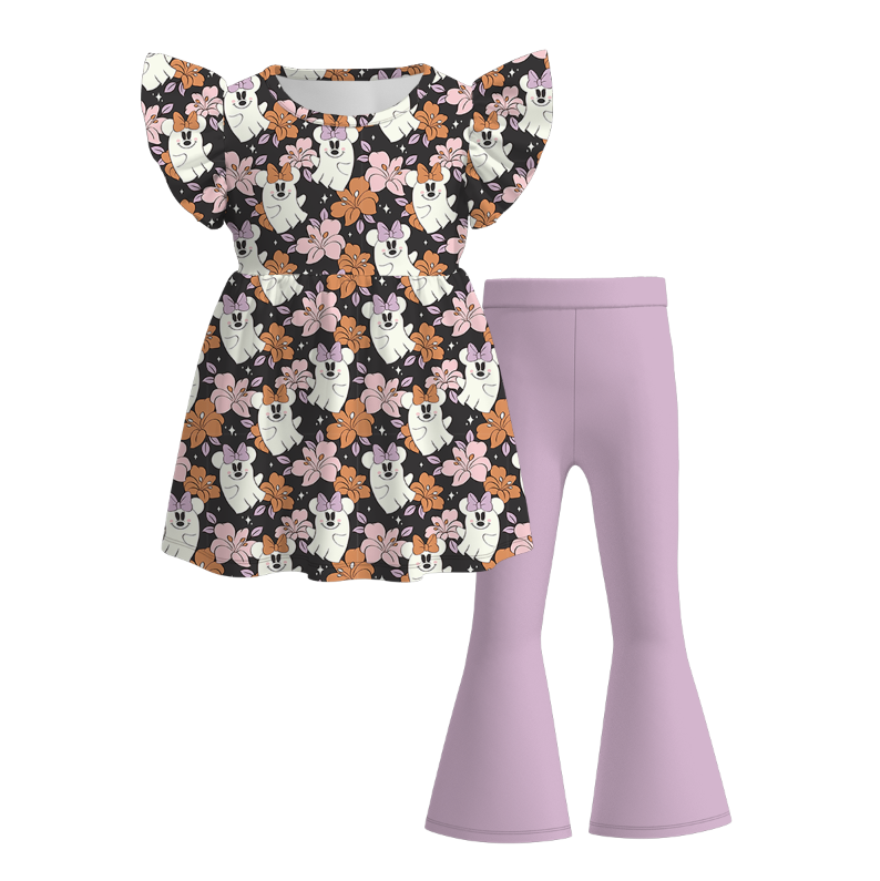 Boo Colorful cute ghost top&leggings set for girls