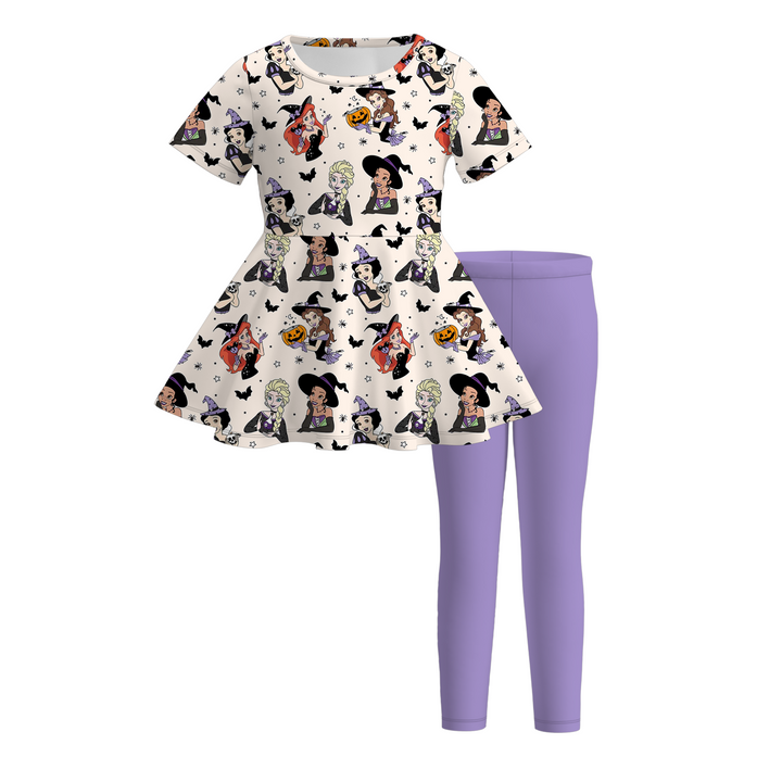 Halloween Witch princess dress top&pant set
