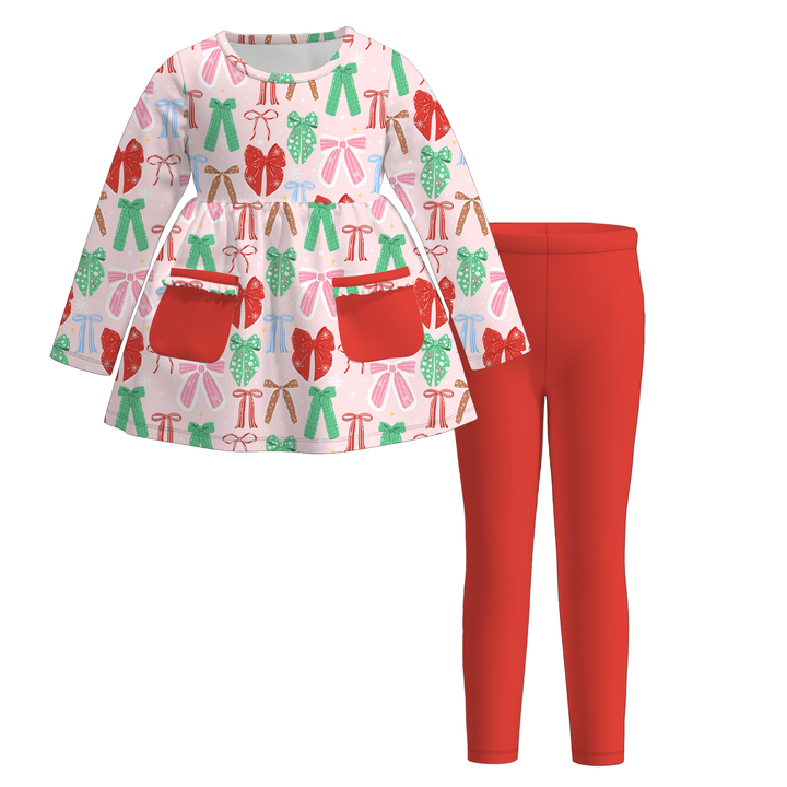 Christmas pocket top&leggings 2pcs set