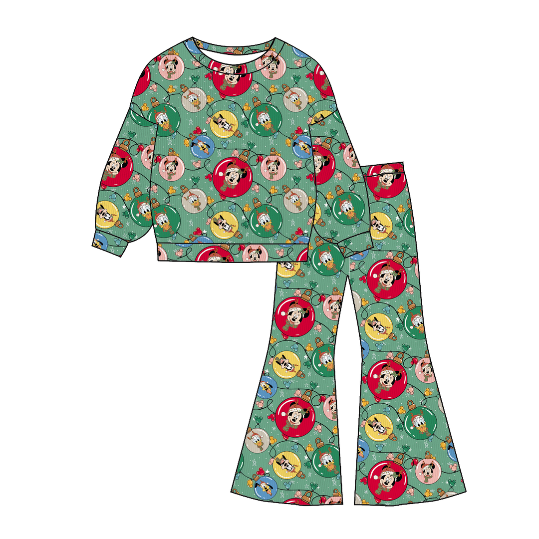 Labubu cute printed sweatshirt&bell pant set