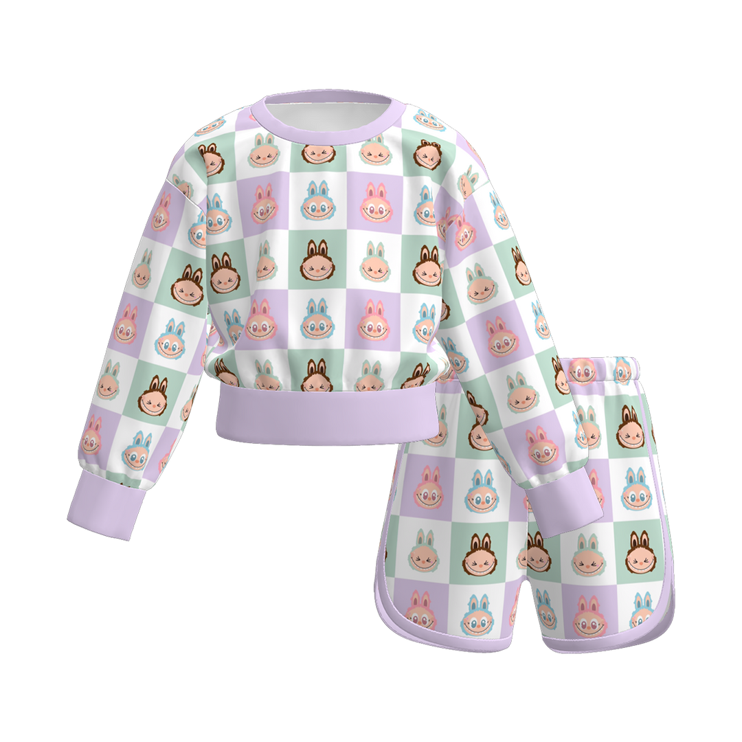 Labubu printed Long-sleeved sweatshirt casual sports suit