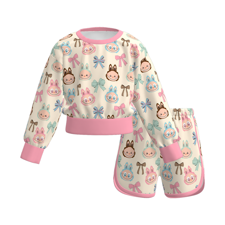 Labubu printed Long-sleeved sweatshirt casual sports suit
