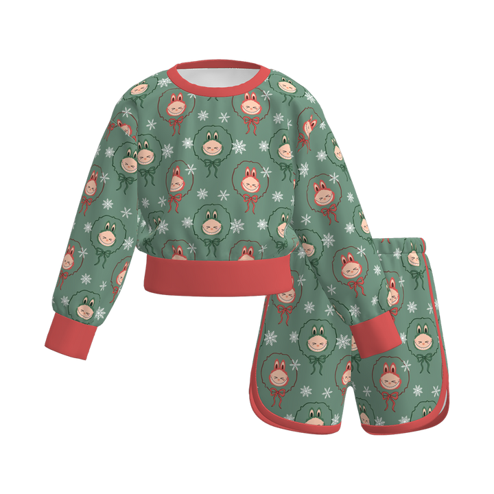 Labubu printed Long-sleeved sweatshirt casual sports suit