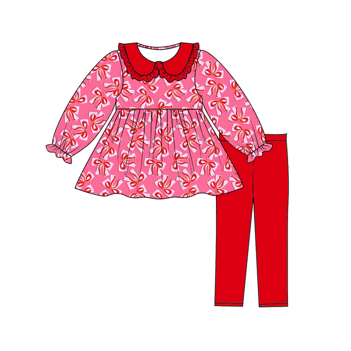 Valentine sweet heart printed top&leggings 2pcs set