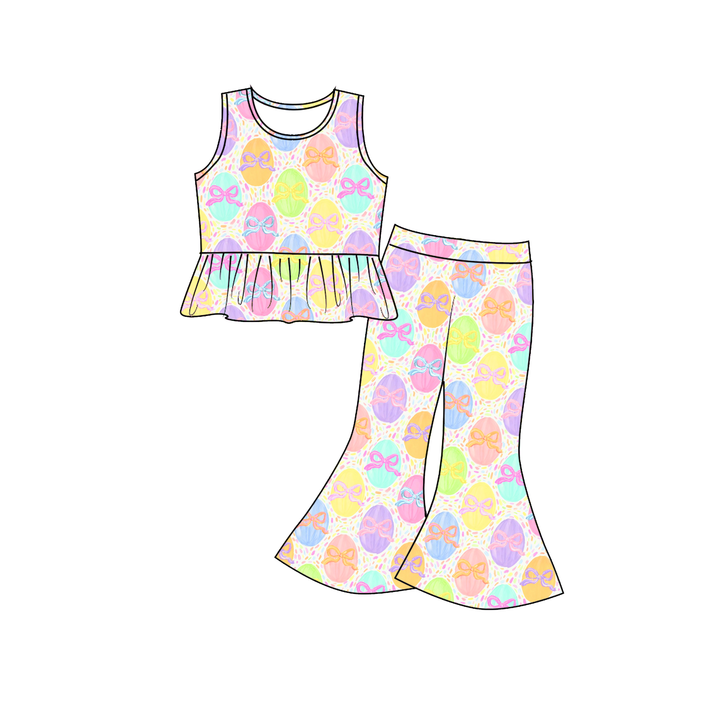 Easter cute all-over printed tank top&pant set for girls