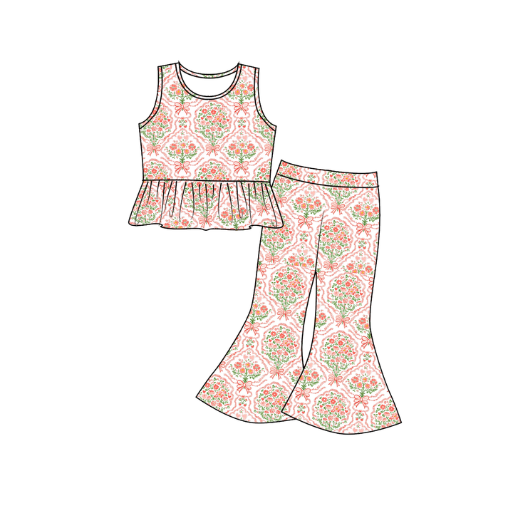 Easter cute all-over printed tank top&pant set for girls